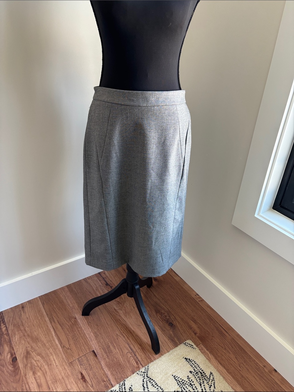 Ann Taylor Gray Midi Pencil Skirt